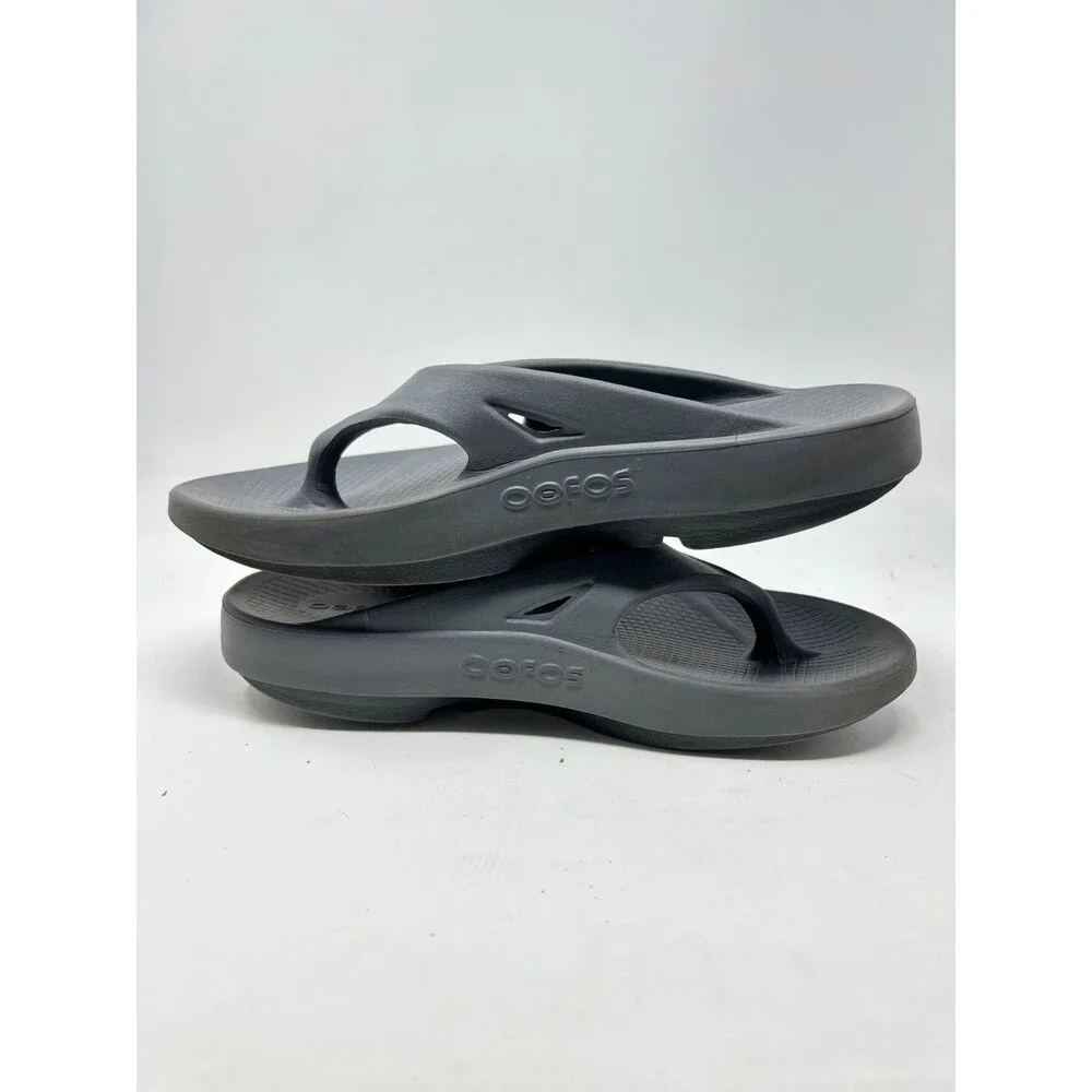 Oofos Ooriginal Sandals M7 W9 Black Thong Flip Flop Recovery Sport Slip On Shoe